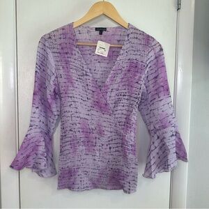 Piano Y2K Fitted Fairy Blouse. NWT. Size: Large. Color: Purple.